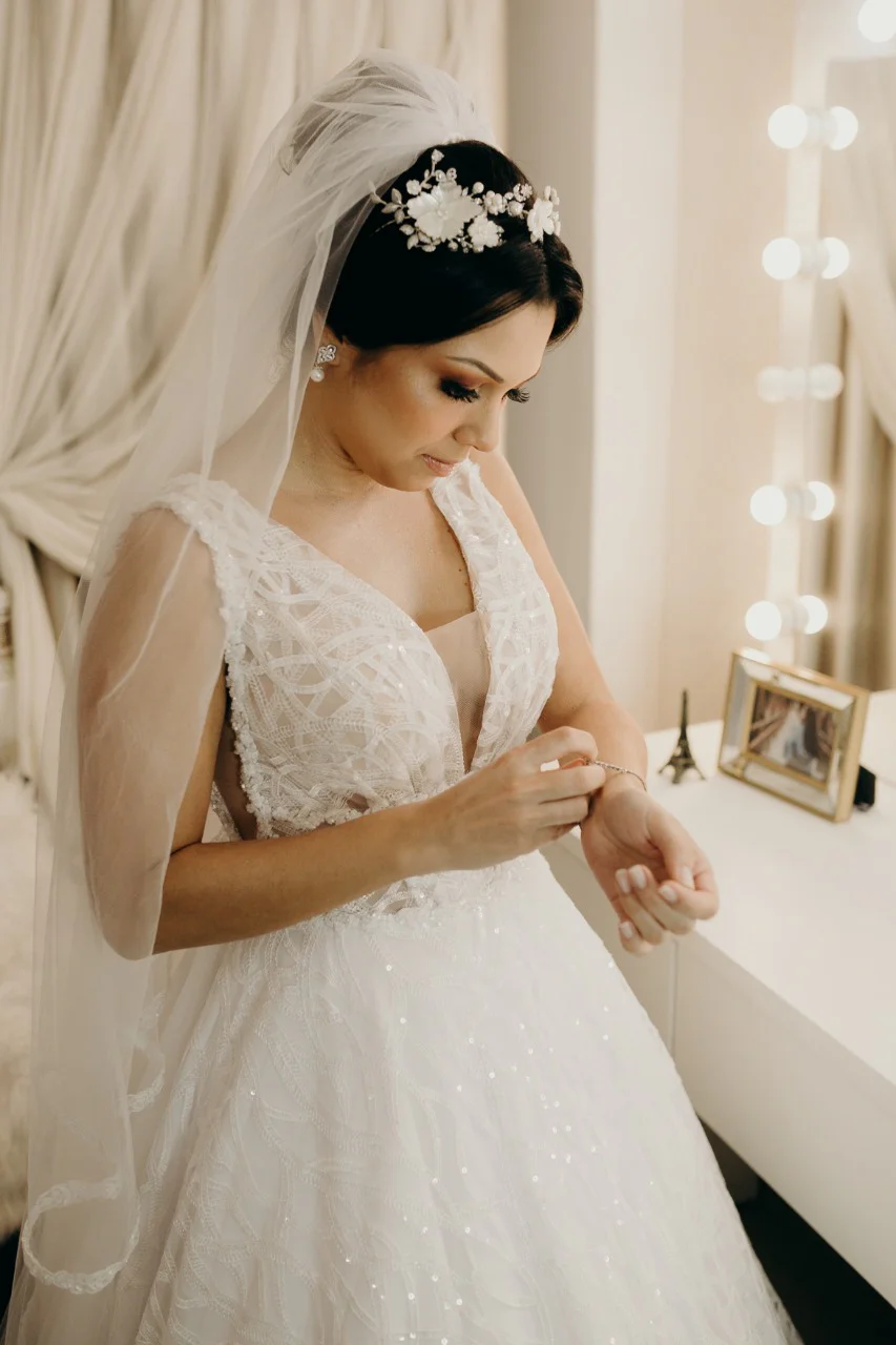 vestido de noiva com paetes