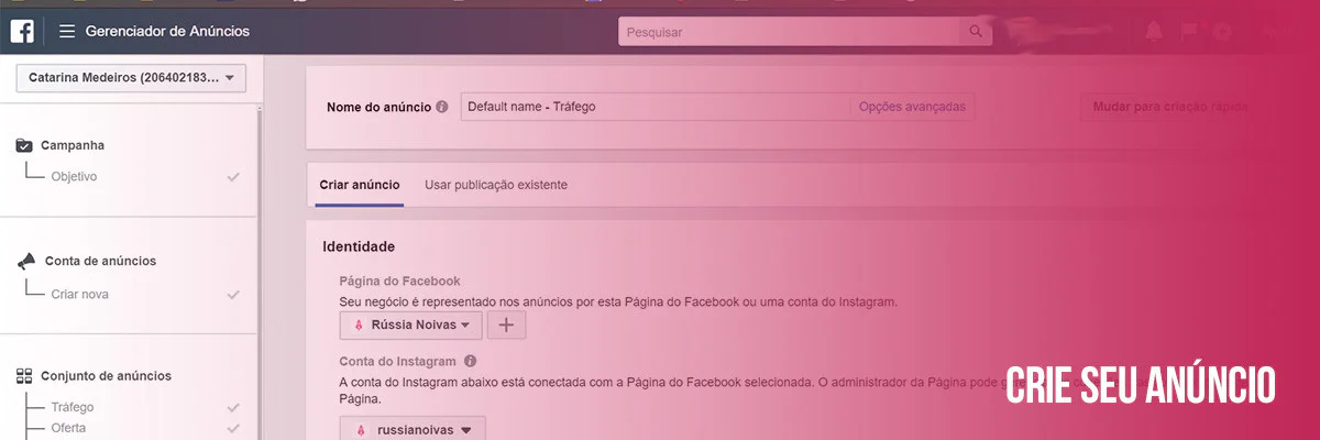 Criando anúncio
