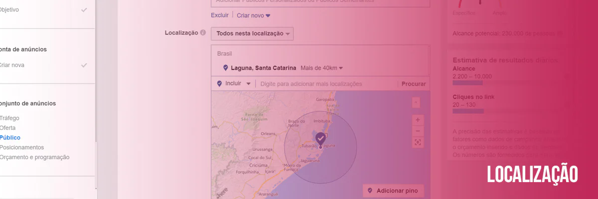 escolha a localização do anúncio