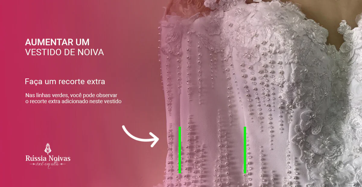 aumentar o vestido de noiva