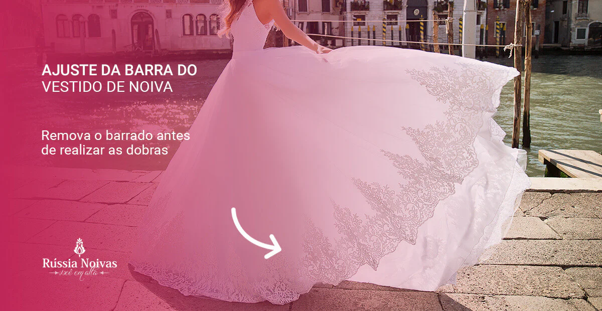 ajuste vestido de noiva com barrado