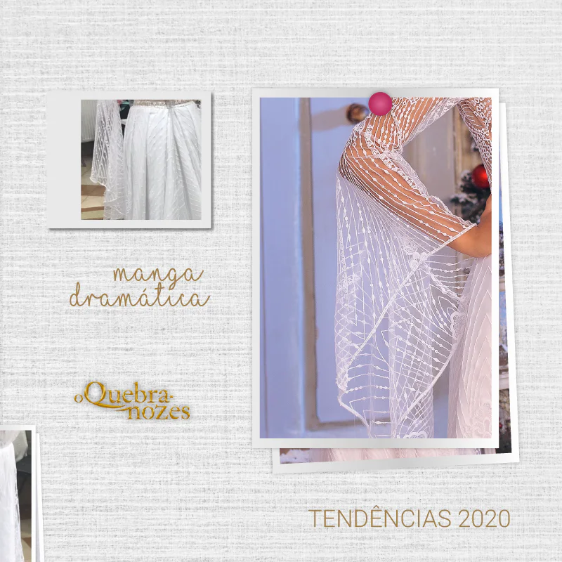 tendencia 2020 vestido de noiva manga dramatica