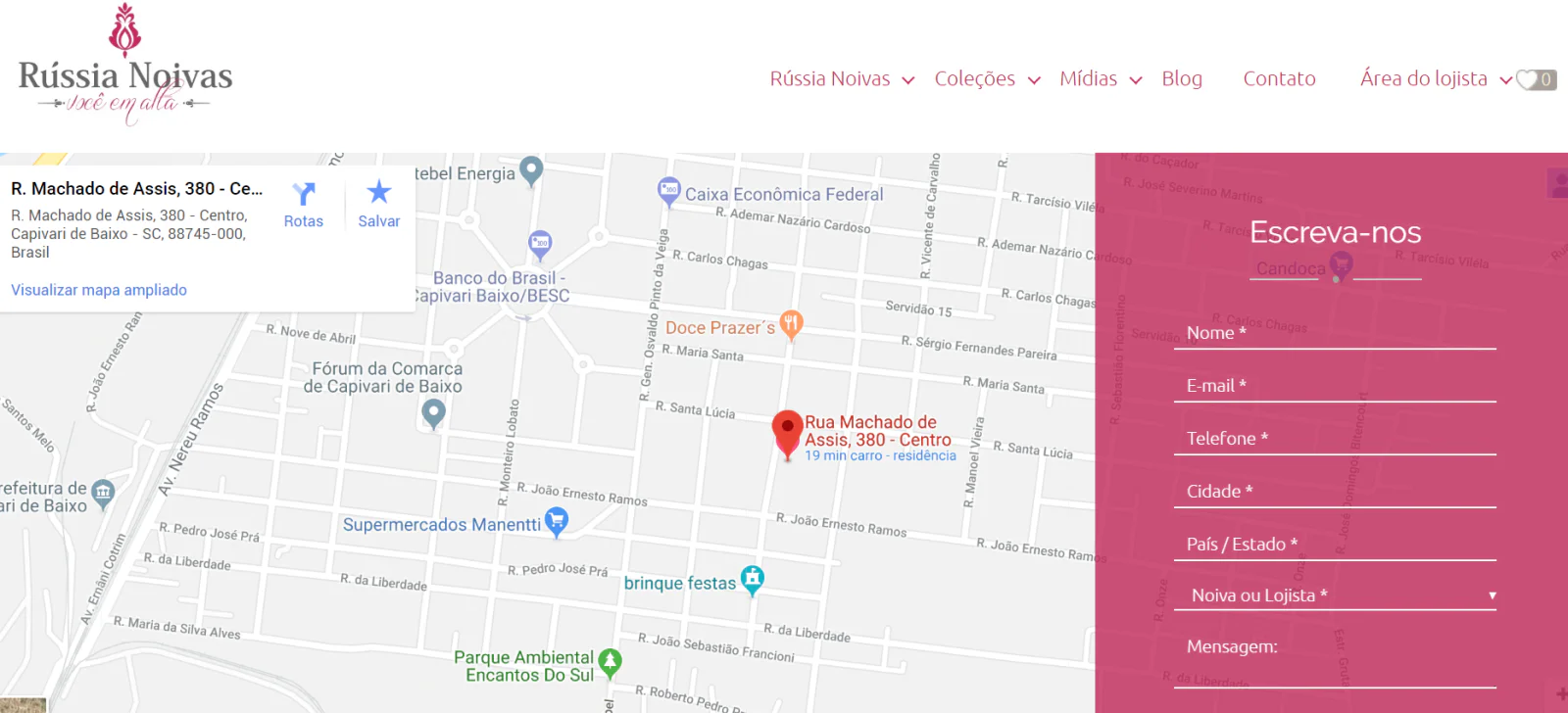 tenha um mapa da sua loja em seu site
